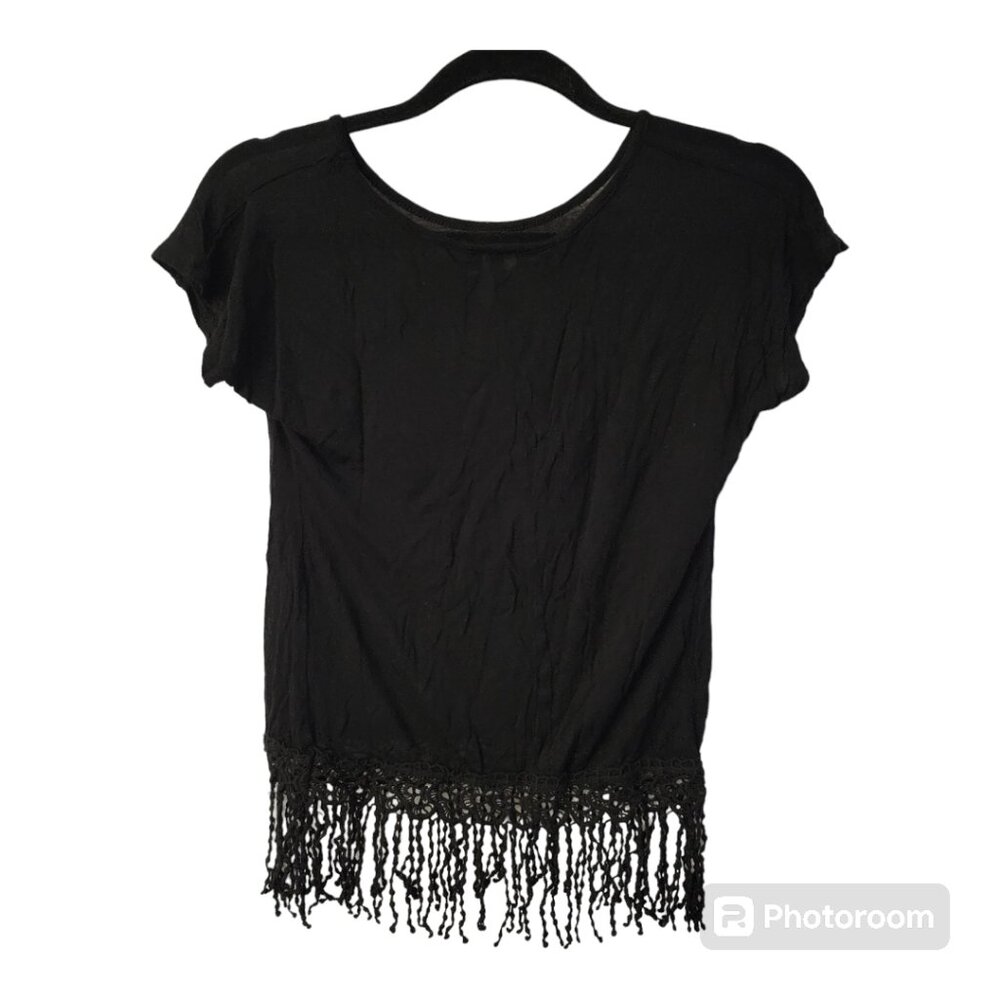 Wet Seal Fringe Detail T-Shirt